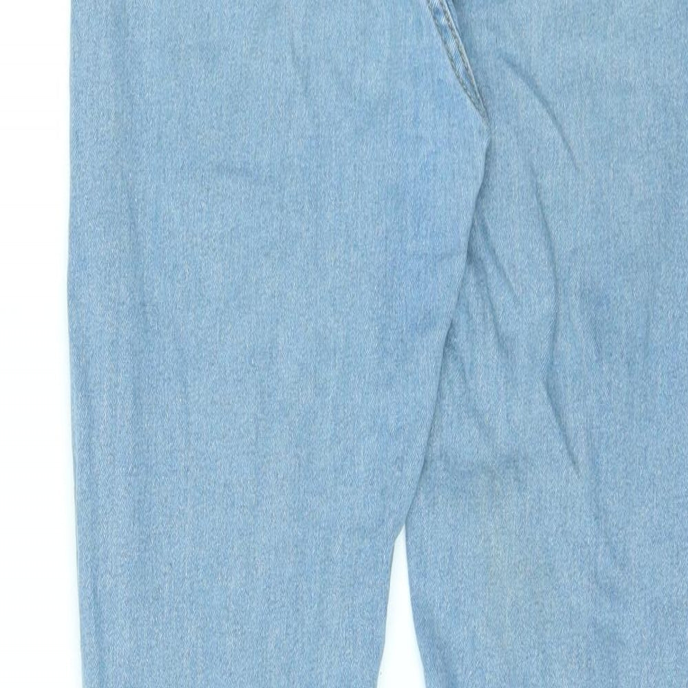 Boohoo Womens Blue Cotton Skinny Jeans Size 8 L28 in Regular Zip