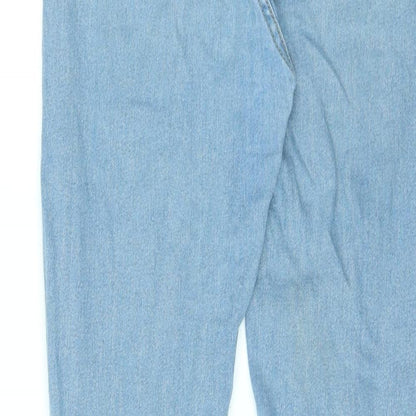 Boohoo Womens Blue Cotton Skinny Jeans Size 8 L28 in Regular Zip