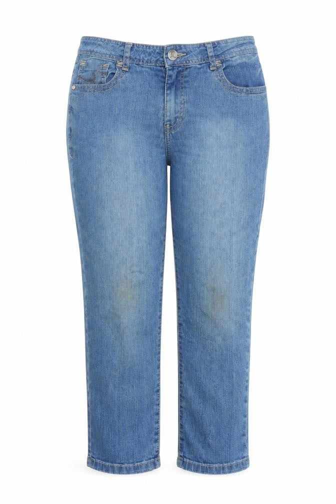 Womens UK Size 8 Red Herring Regular Fit Cropped Blue Jeans