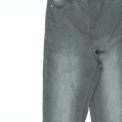 F&F Womens Grey Cotton Skinny Jeans Size 8 L27 in Regular