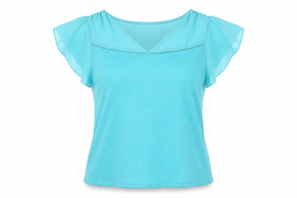 Womens UK Size 14 Kaleidoscope Blue Basic Blouse