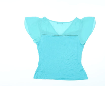 Womens UK Size 14 Kaleidoscope Blue Basic Blouse