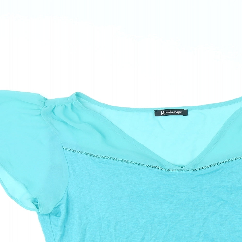Womens UK Size 14 Kaleidoscope Blue Basic Blouse