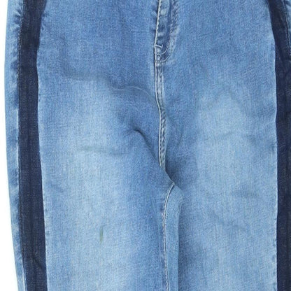 Maison Clinqcent Womens Blue Cotton Skinny Jeans Size 12 L27 in Regular Zip