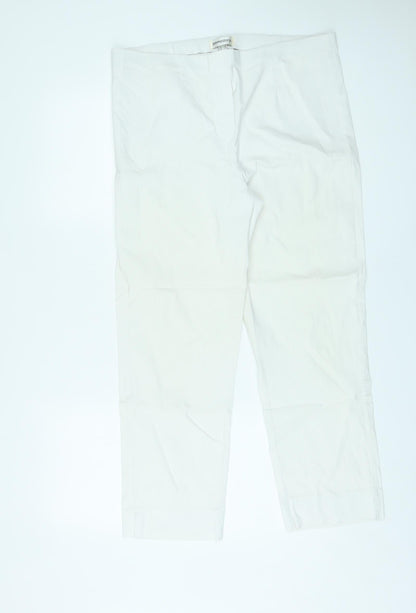 Pomodoro Womens White Viscose Trousers Size 18 L26 in Regular