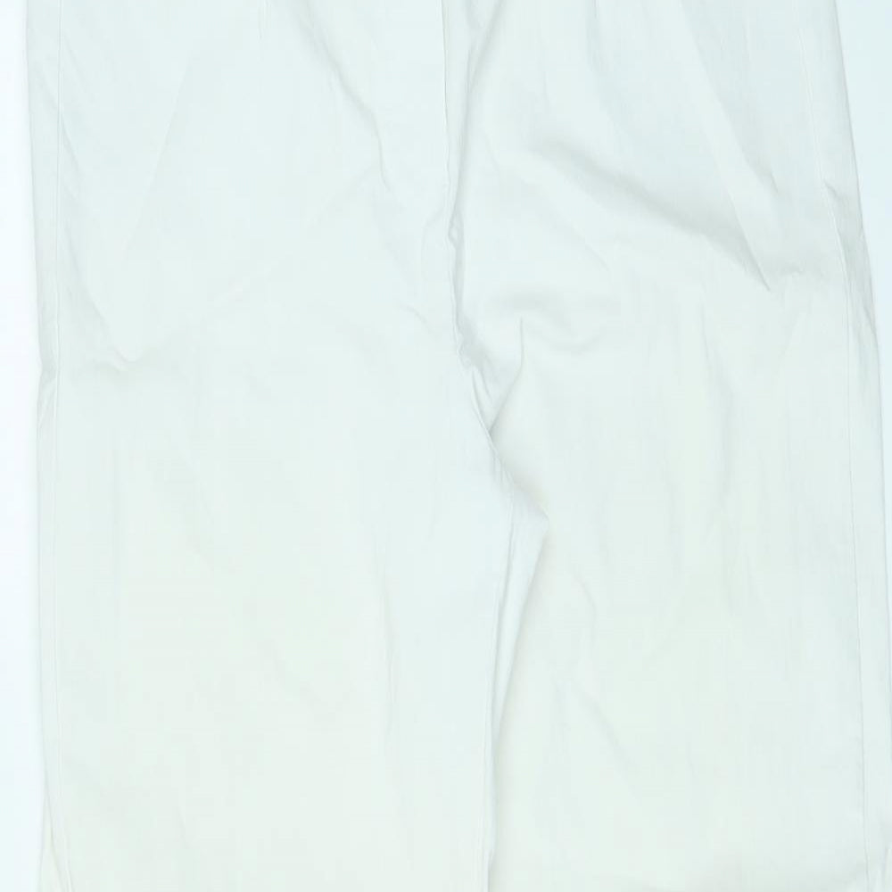 Pomodoro Womens White Viscose Trousers Size 18 L26 in Regular