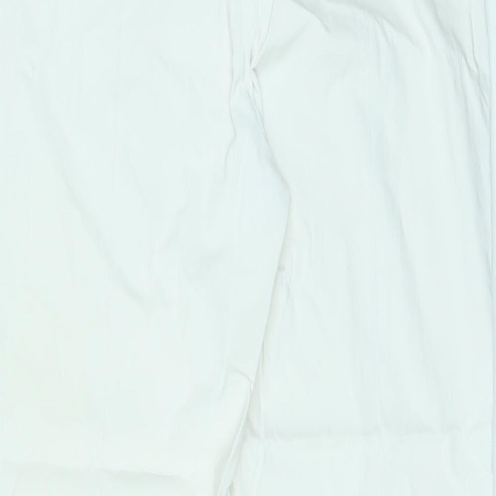 Pomodoro Womens White Viscose Trousers Size 18 L26 in Regular
