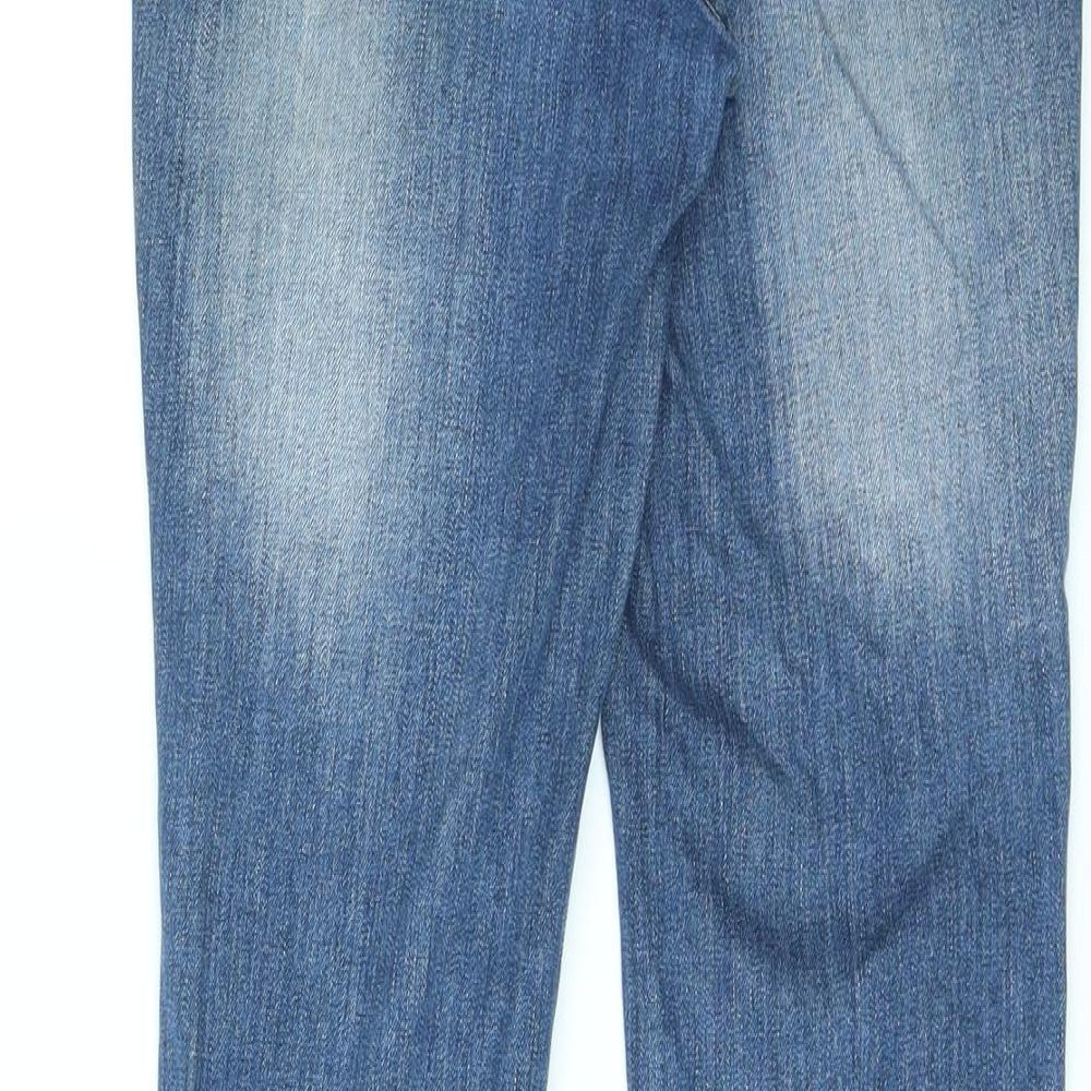 Jackpot Womens Blue Cotton Straight Jeans Size 6 L31 in Regular Zip