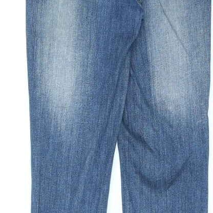 Jackpot Womens Blue Cotton Straight Jeans Size 6 L31 in Regular Zip