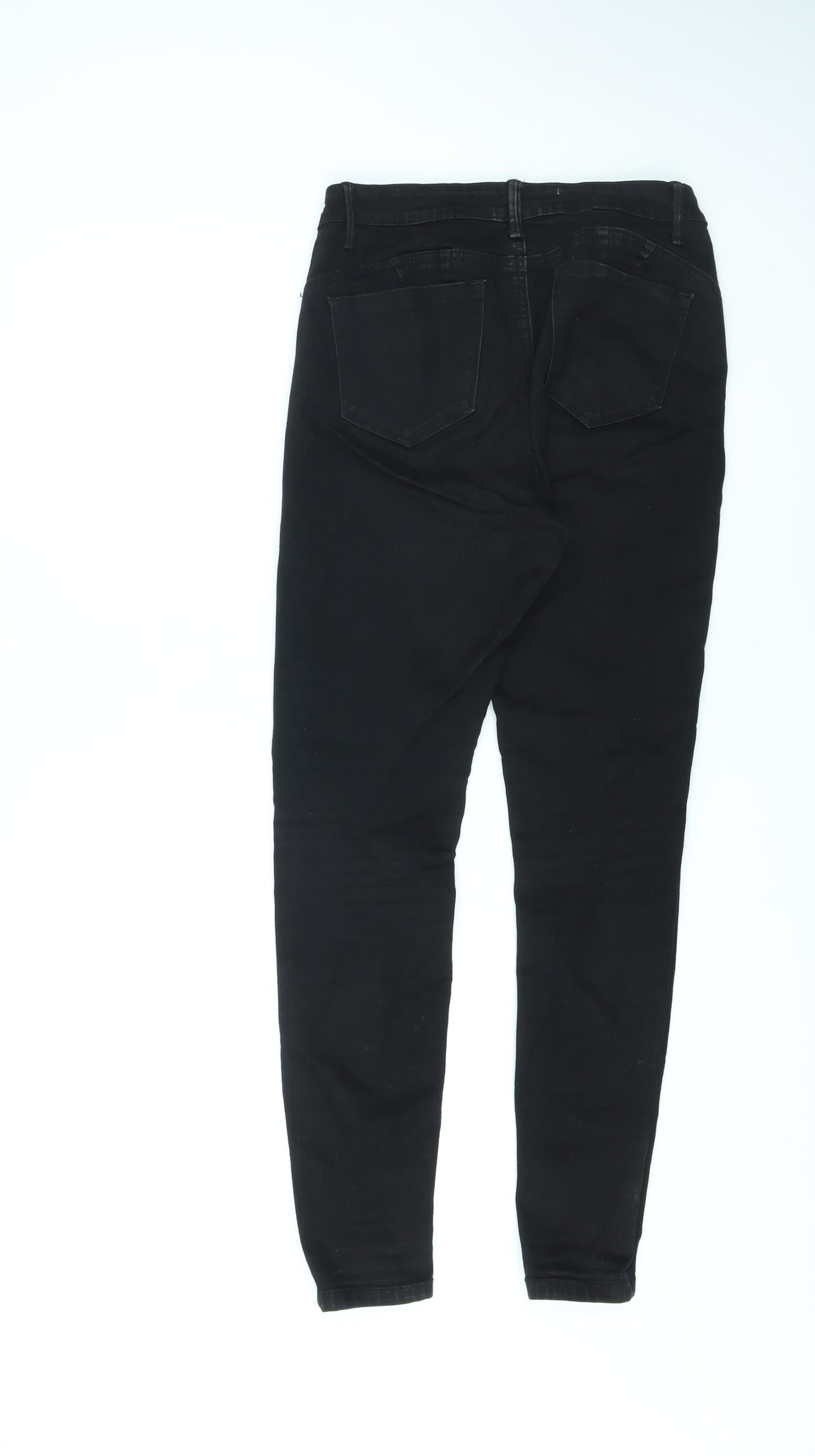 Denim & Co. Womens Black Cotton Skinny Jeans Size 12 L27 in Regular Zip