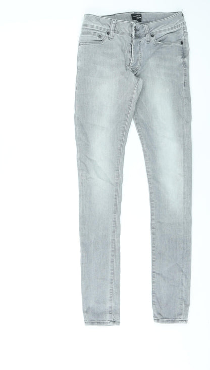 River Island Womens Grey Cotton Skinny Jeans Size 26 L30 in Regular Zip