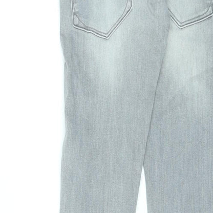 River Island Womens Grey Cotton Skinny Jeans Size 26 L30 in Regular Zip