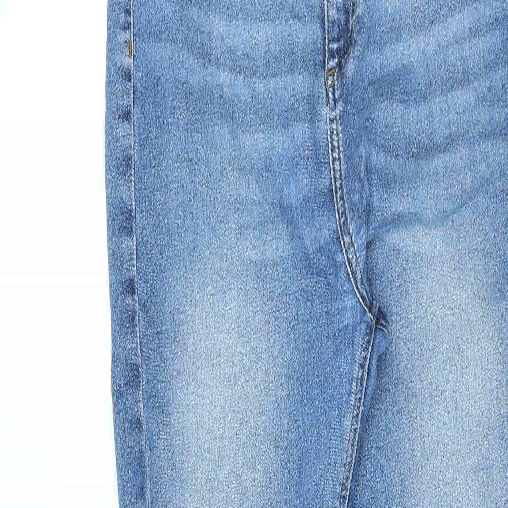 River Island Womens Blue Cotton Skinny Jeans Size 14 L27 in Regular Zip