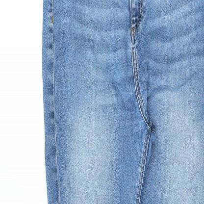 River Island Womens Blue Cotton Skinny Jeans Size 14 L27 in Regular Zip