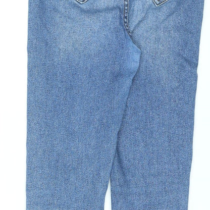 River Island Womens Blue Cotton Skinny Jeans Size 14 L27 in Regular Zip