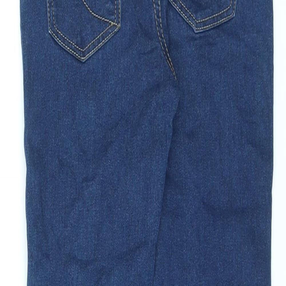 Denim & Co. Girls Blue Cotton Skinny Jeans Size 7-8 Years L21 in Regular Zip
