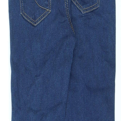 Denim & Co. Girls Blue Cotton Skinny Jeans Size 7-8 Years L21 in Regular Zip