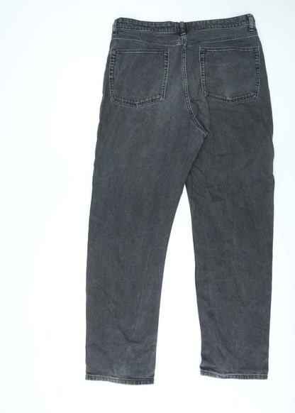 ASOS Womens Black Cotton Straight Jeans Size 34 in L31 in Regular Zip