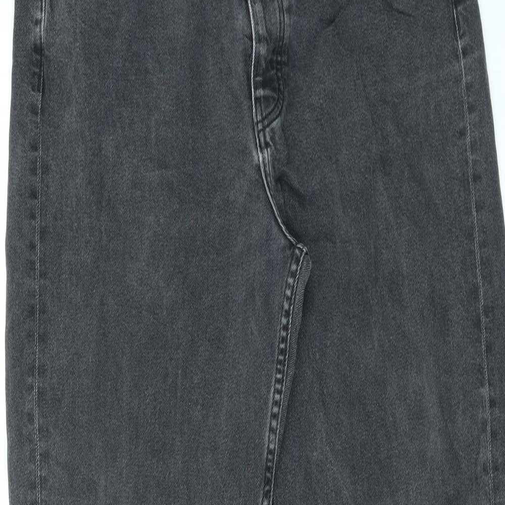 ASOS Womens Black Cotton Straight Jeans Size 34 in L31 in Regular Zip