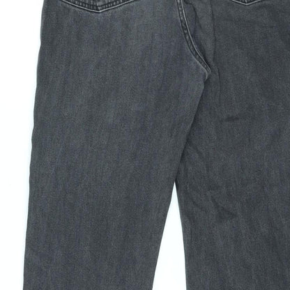 ASOS Womens Black Cotton Straight Jeans Size 34 in L31 in Regular Zip