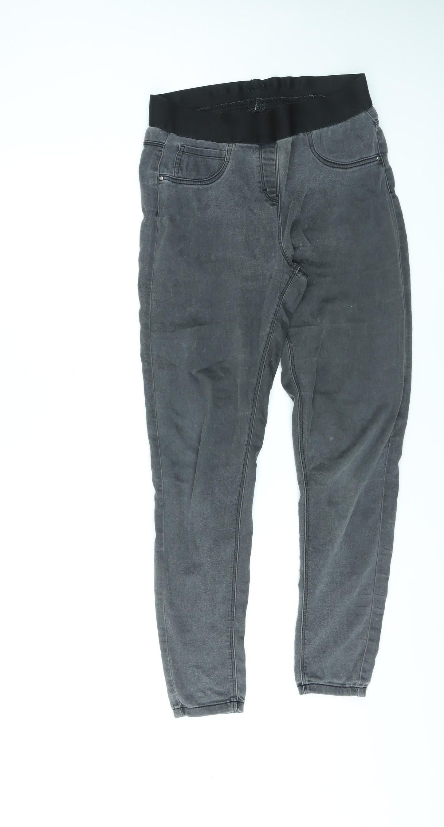 George Womens Grey Cotton Skinny Jeans Size 12 L27 in Regular - Elasticated Waist