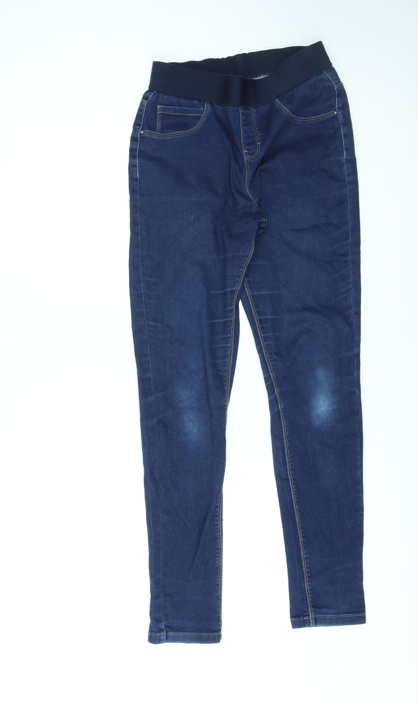 George Womens Blue Cotton Mom Jeans Size 10 L29 in Regular - Elasticated Waist