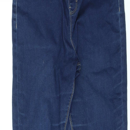 George Womens Blue Cotton Mom Jeans Size 10 L29 in Regular - Elasticated Waist