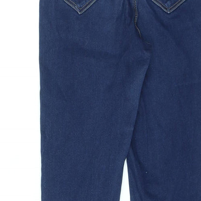 George Womens Blue Cotton Mom Jeans Size 10 L29 in Regular - Elasticated Waist