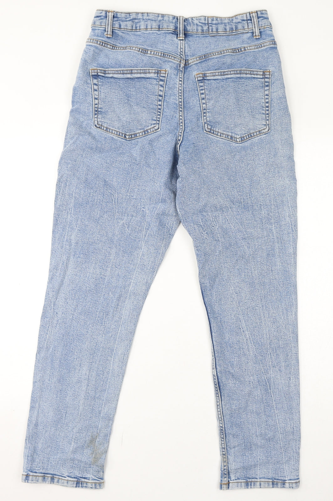 ASOS Womens Blue Cotton Straight Jeans Size 30 L32 in Regular Zip