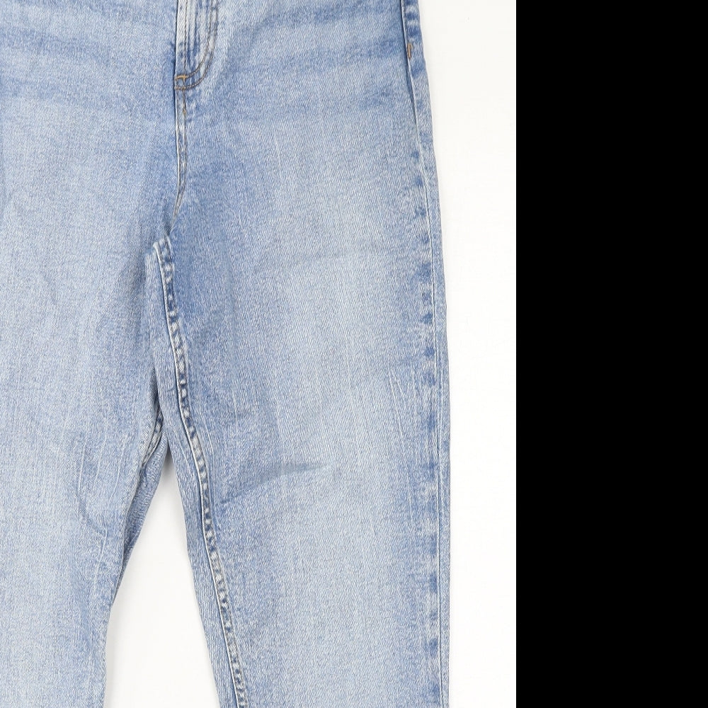 ASOS Womens Blue Cotton Straight Jeans Size 30 L32 in Regular Zip