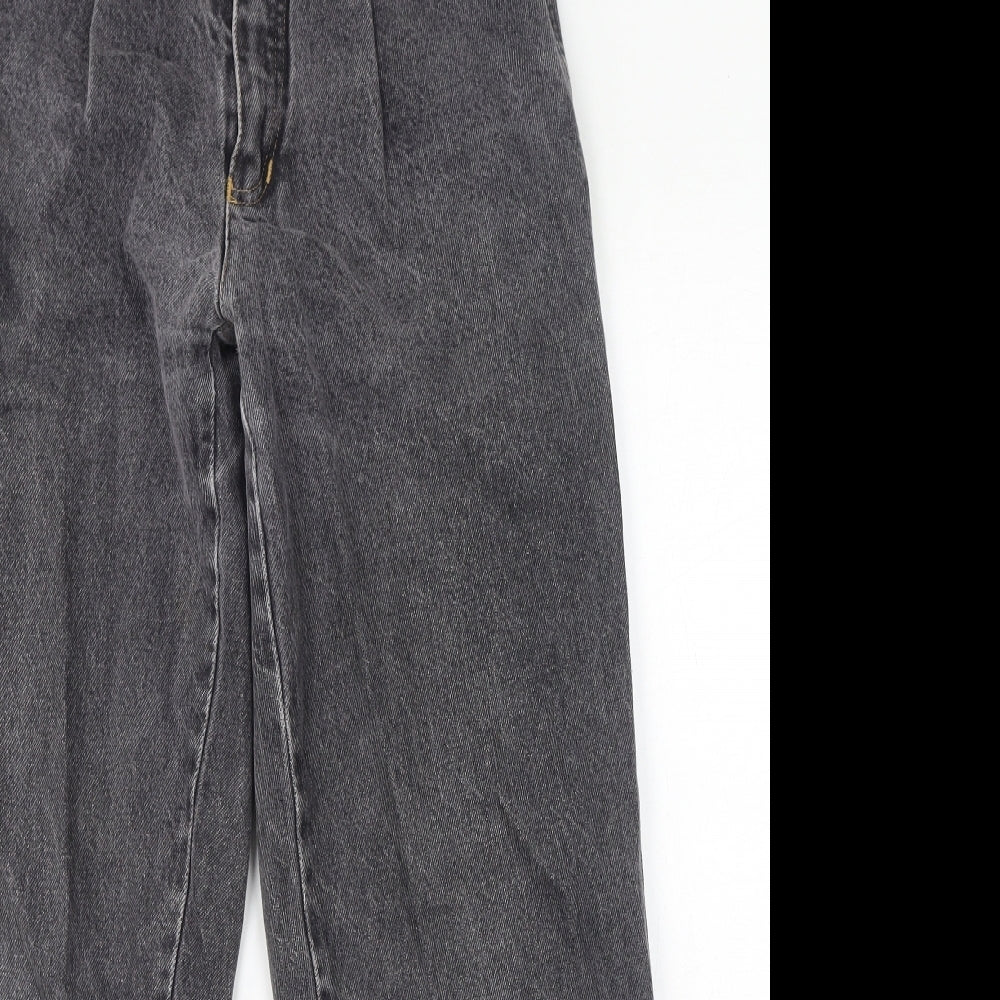 Best Womens Grey Cotton Mom Jeans Size 28 in L30 in Regular Zip