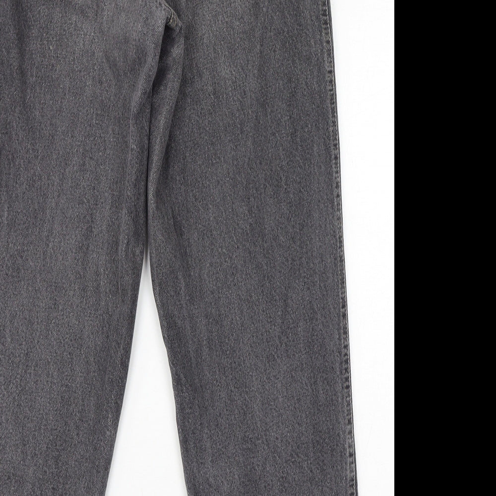 Best Womens Grey Cotton Mom Jeans Size 28 in L30 in Regular Zip