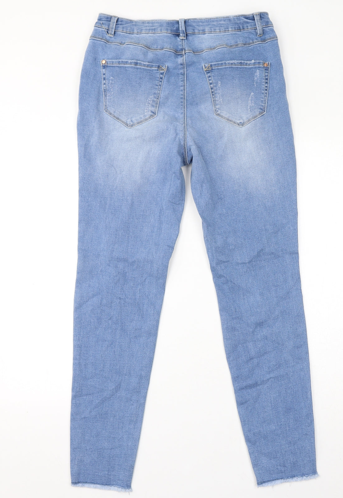 B.You Womens Blue Cotton Tapered Jeans Size 12 L29 in Regular Zip