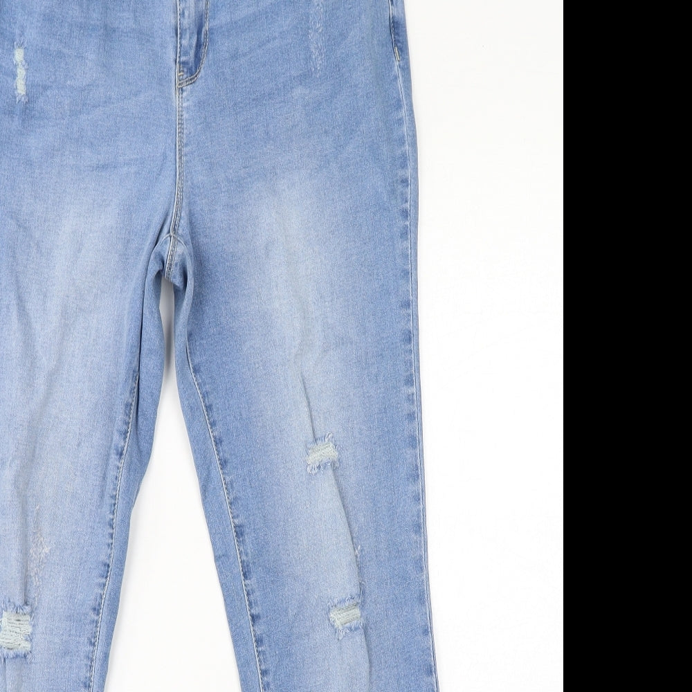 B.You Womens Blue Cotton Tapered Jeans Size 12 L29 in Regular Zip