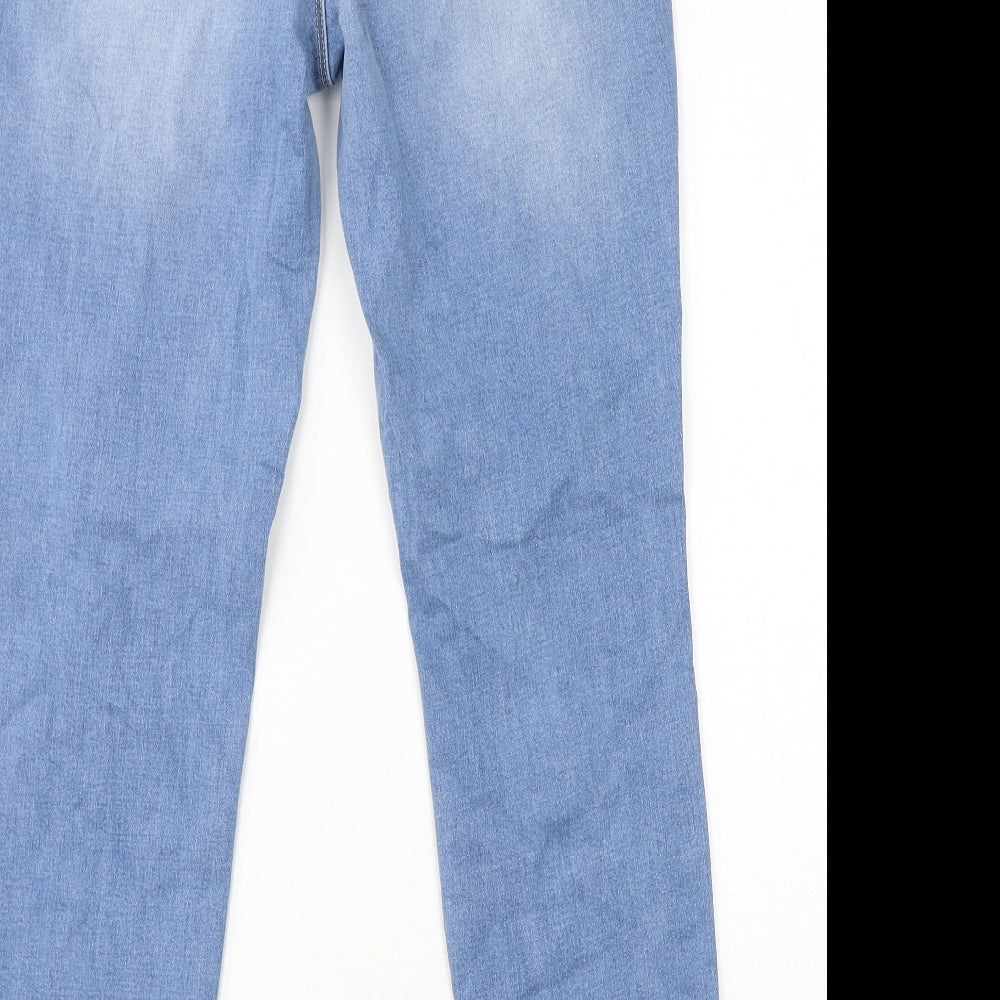 B.You Womens Blue Cotton Tapered Jeans Size 12 L29 in Regular Zip