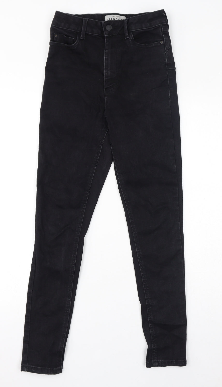 New Look Womens Black Cotton Skinny Jeans Size 8 L27 in Regular Zip