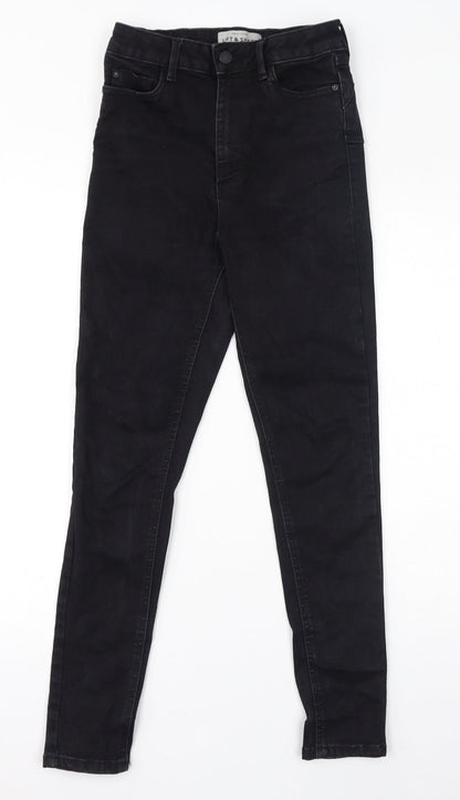 New Look Womens Black Cotton Skinny Jeans Size 8 L27 in Regular Zip