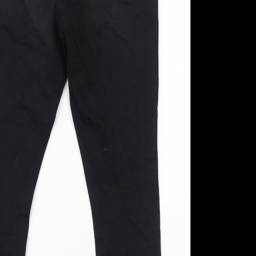 Denim & Co. Womens Black Cotton Tapered Jeans Size 16 L27 in Regular Zip