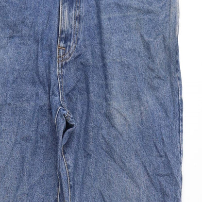 Womens UK Size 38 in Easy Regular Fit Cropped Blue Jeans