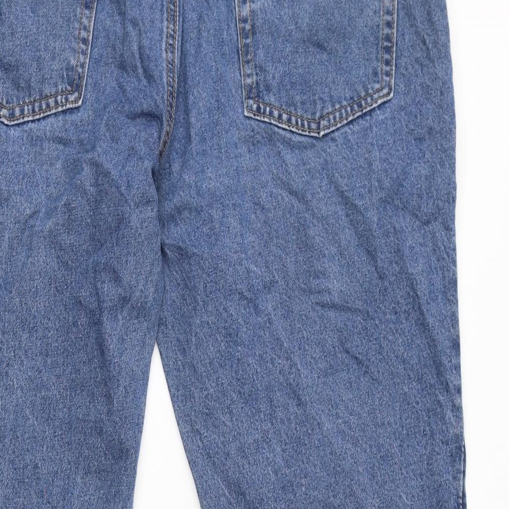 Womens UK Size 38 in Easy Regular Fit Cropped Blue Jeans