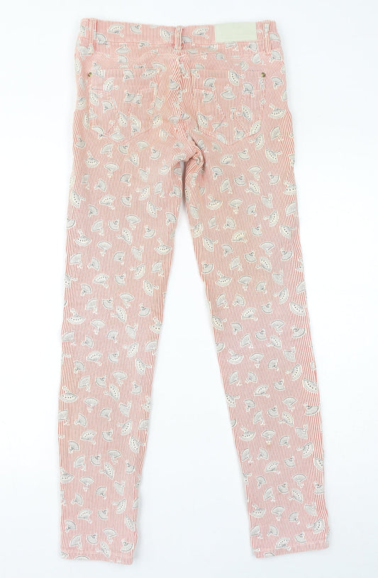 River Island Womens Red Striped Cotton Tapered Jeans Size 8 L30 in Regular Zip - Fans