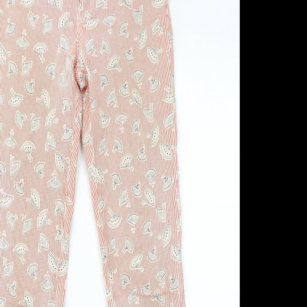 River Island Womens Red Striped Cotton Tapered Jeans Size 8 L30 in Regular Zip - Fans