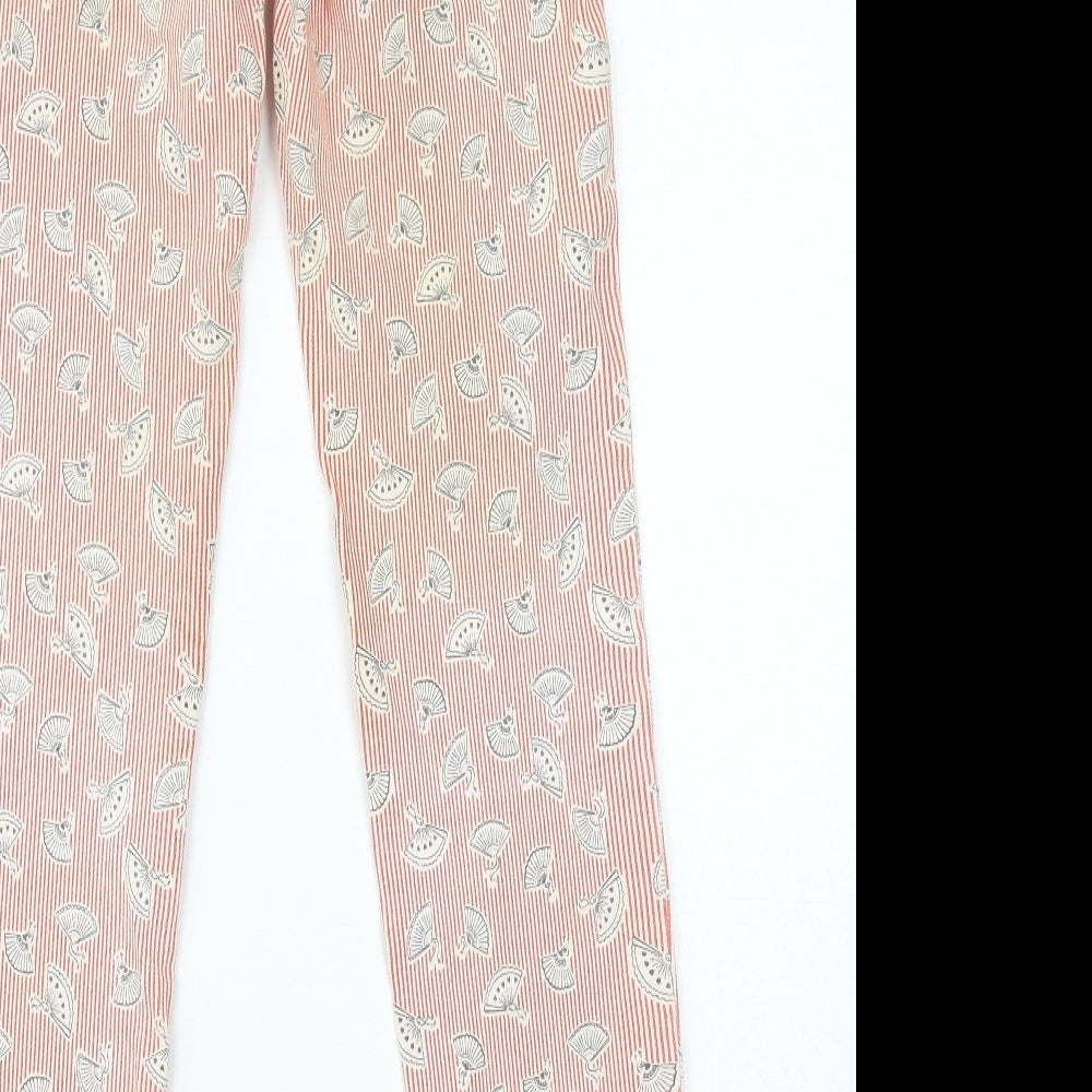 River Island Womens Red Striped Cotton Tapered Jeans Size 8 L30 in Regular Zip - Fans