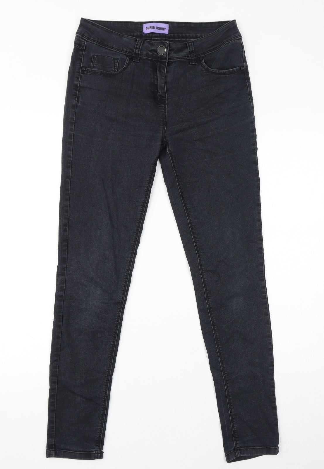 George Womens Black Cotton Skinny Jeans Size 10 L29 in Regular Zip - Super Skinny