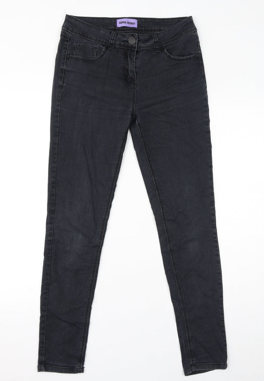 George Womens Black Cotton Skinny Jeans Size 10 L29 in Regular Zip - Super Skinny