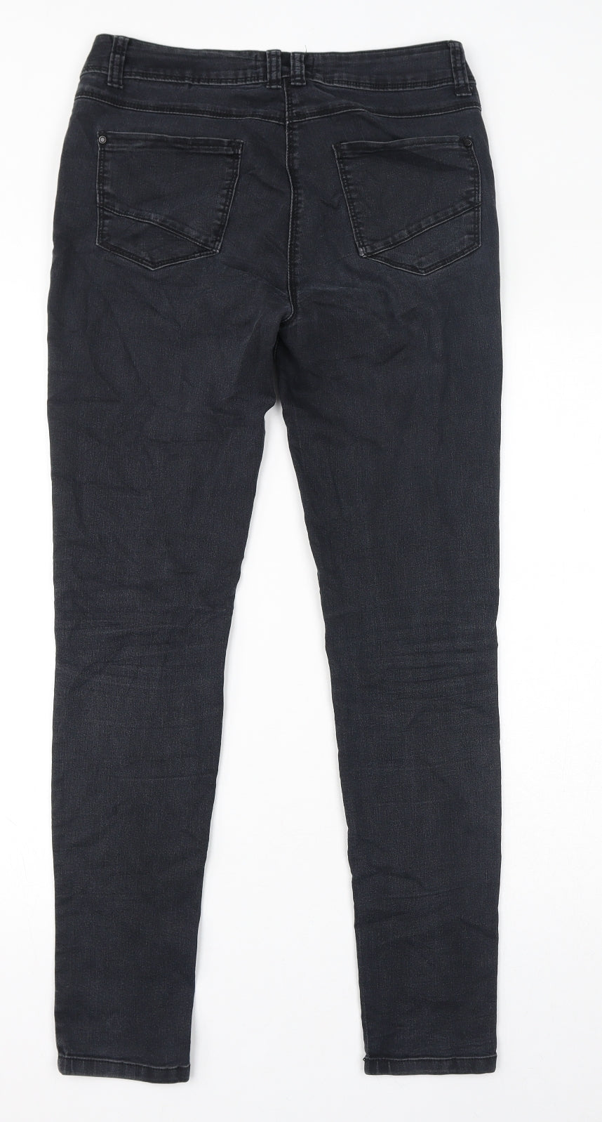 George Womens Black Cotton Skinny Jeans Size 10 L29 in Regular Zip - Super Skinny