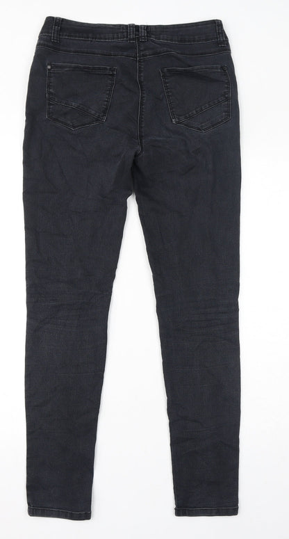 George Womens Black Cotton Skinny Jeans Size 10 L29 in Regular Zip - Super Skinny