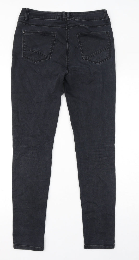 George Womens Black Cotton Skinny Jeans Size 10 L29 in Regular Zip - Super Skinny