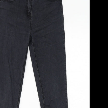 George Womens Black Cotton Skinny Jeans Size 10 L29 in Regular Zip - Super Skinny