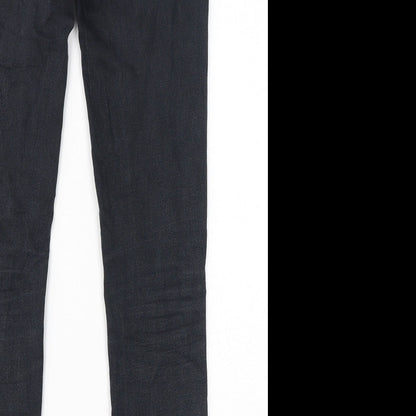 George Womens Black Cotton Skinny Jeans Size 10 L29 in Regular Zip - Super Skinny